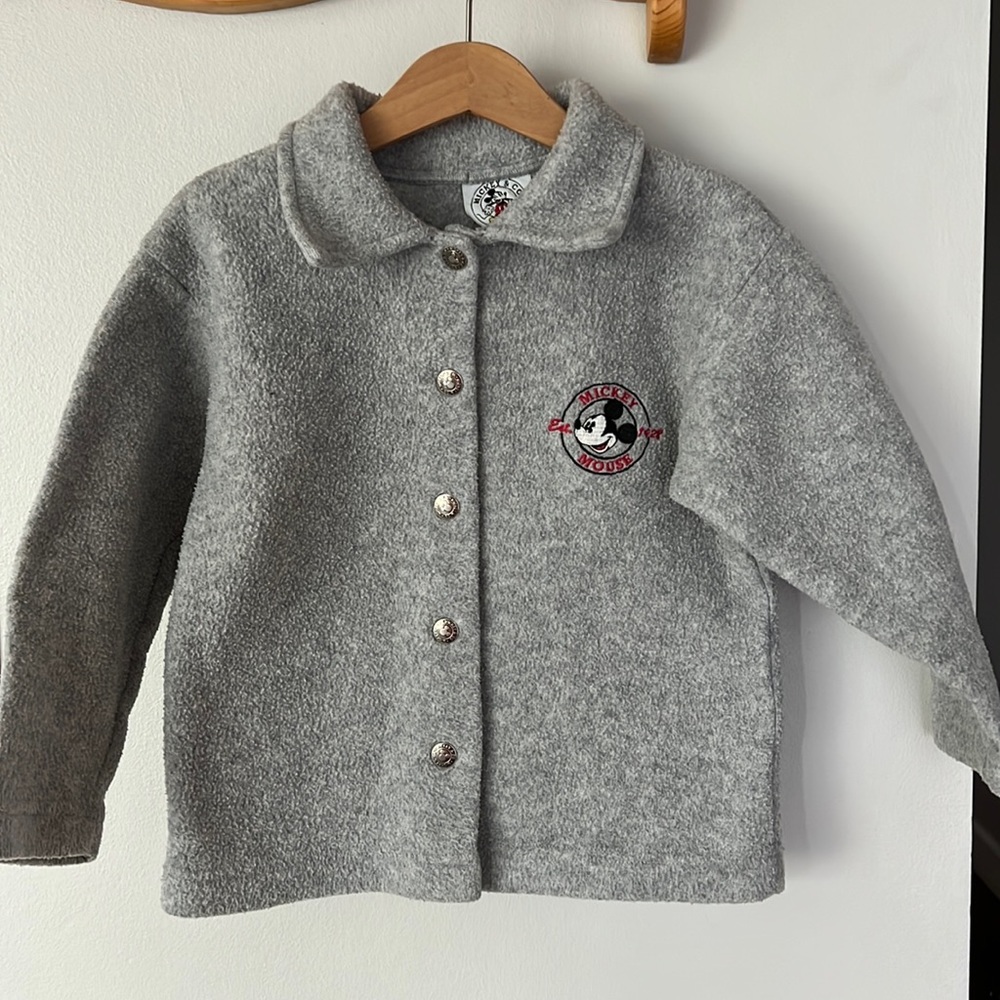 SOLD vintage disney mickey mouse fleece button up jacket - Picture 1 of 10